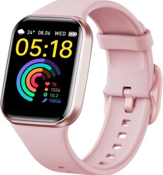 Smart Watch for Men Women, 1.69" Large HD Screen Smartwatches, 25 Sports Mode Smart Watches, IP67 Waterproof Activity Tracker, Fitness Watch with Heart Rate Sleep Monitor, Calorie/Step Counter, Pink